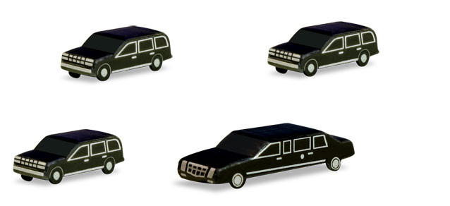 526913 Президентский конвой Автомобили для макета аэропорта 1:500