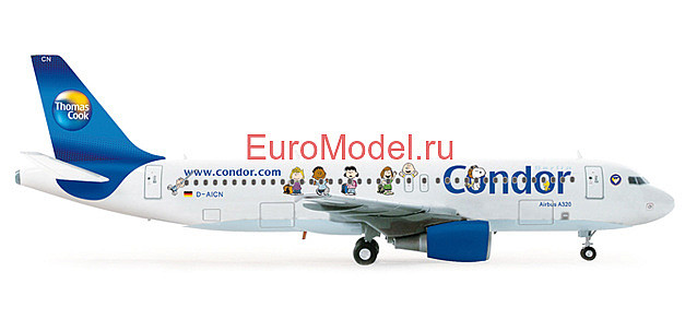 Масштабная модель самолета Condor Airbus A320 "Peanuts" 1:200 