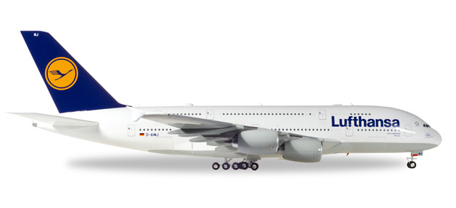 550727-004 Гражданский самолёт Lufthansa Airbus A380-800 1:200