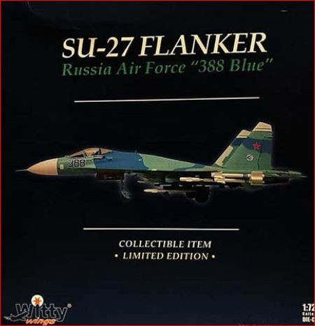 WW-1 Военный самолет Су 27 Российских ВВС "388 blue" 1:72