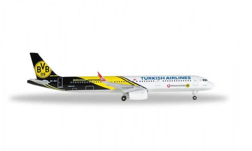 528825 Самолет готовый Turkish Airlines A321 BVB 09 Borussia Dortmund 1:500