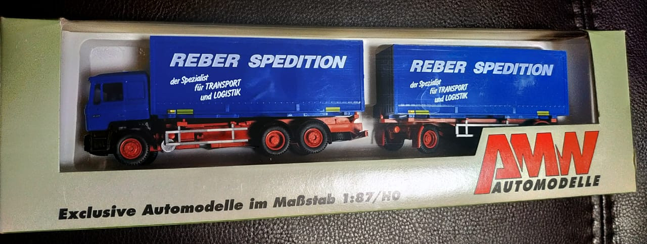 5518.02 Грузовик фура с прицепом MAN F 90 - CoB-HZ Reber 1:87