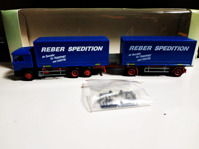 5518.02 Грузовик фура с прицепом MAN F 90 - CoB-HZ Reber 1:87