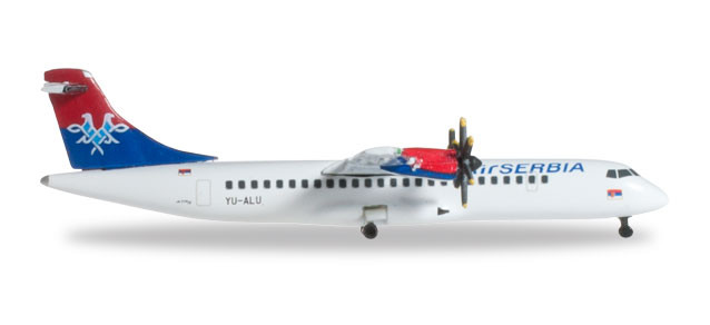 527675 Самолет АТР Сербия Air Serbia ATR-72-500 1:500