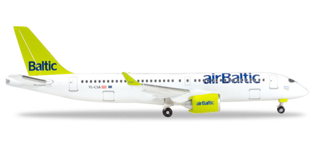 530798 Самолет airBaltic Bombardier CS300 - YL-CSA 1:500