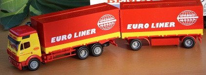 5624.1 Грузовой автомобиль Мерседес Mercedes Benz Euroliner 1:87 Масштабная готовая модель - 18 см