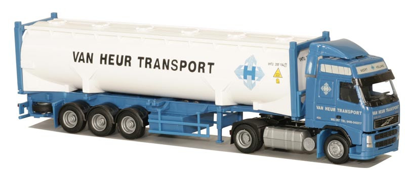 73857 Грузовой автомобиль Вольво Volvo NEU Glob./Aerop. - Silo-Cont.-SZ "Van Heur" 1:87